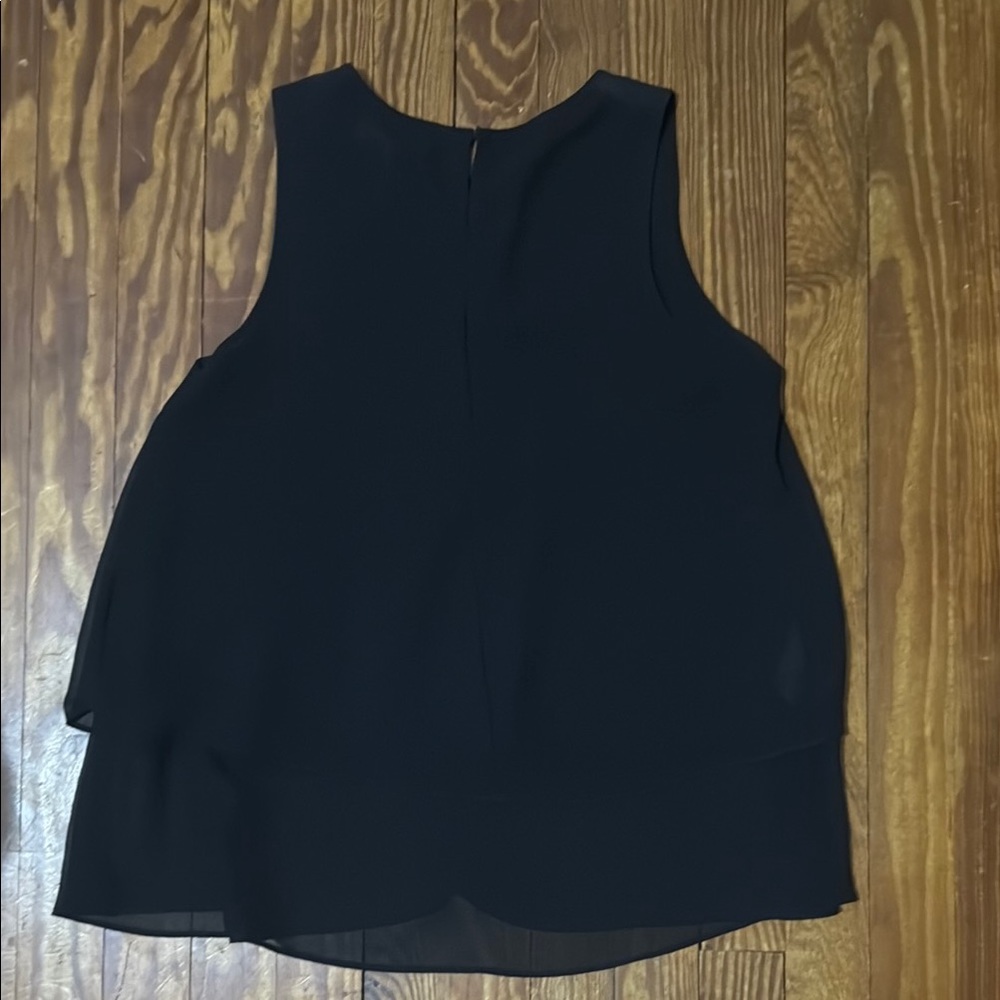 BCBG Black Boxy Tiered Sleeveless Tank Top - Picture 3 of 5